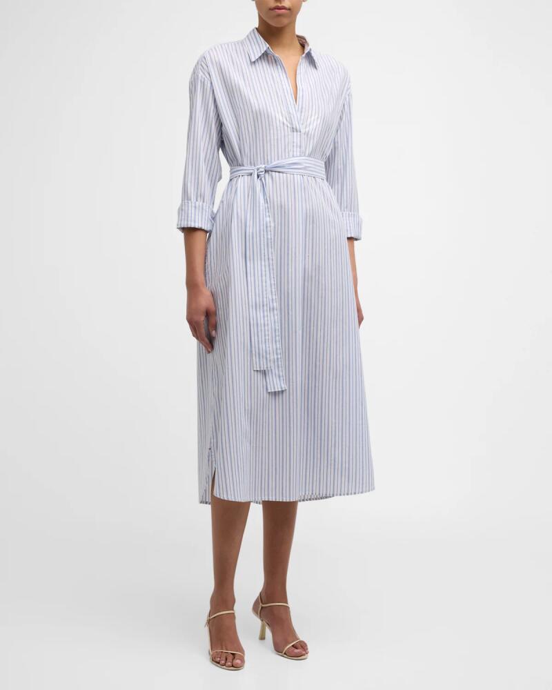 Xirena Marlowe Striped Cotton Midi Shirtdress Cover