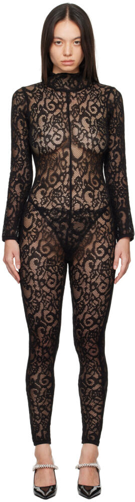 Moschino Black Lace Jumpsuit Cover