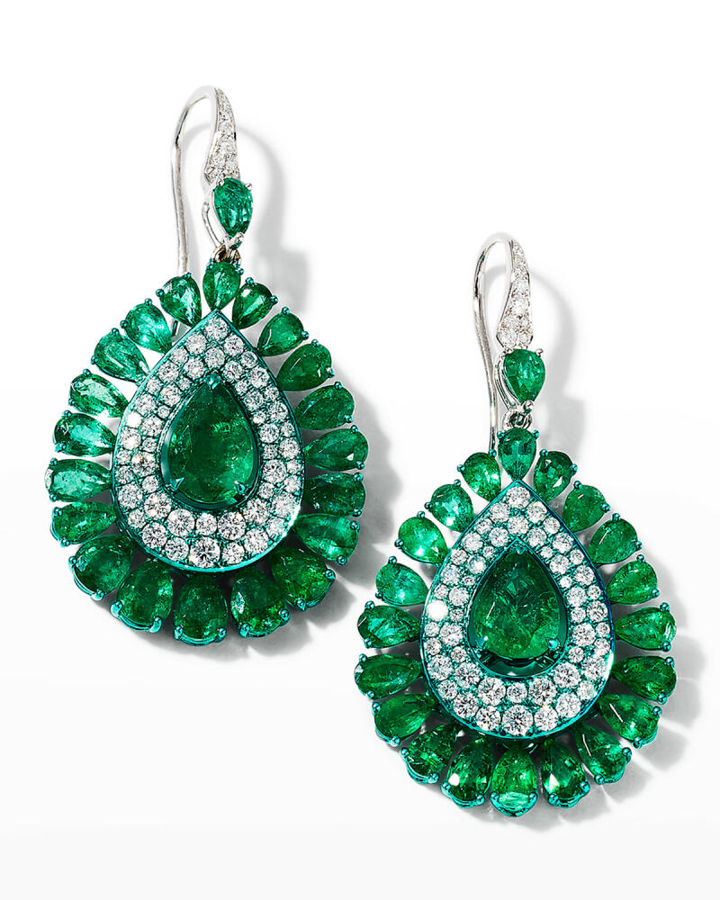 Graziela Gems Green Rhodium, Emerald and Diamond Earrings Cover