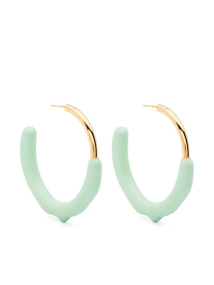 Sunnei large rubberised hoop earrings - Gold Cover