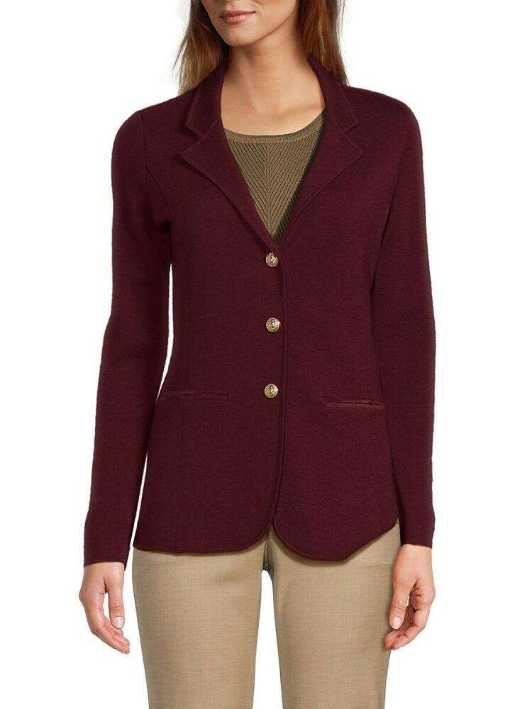 Bruno Magli Women's Cashmere Knit Blazer - Burgundy Cover