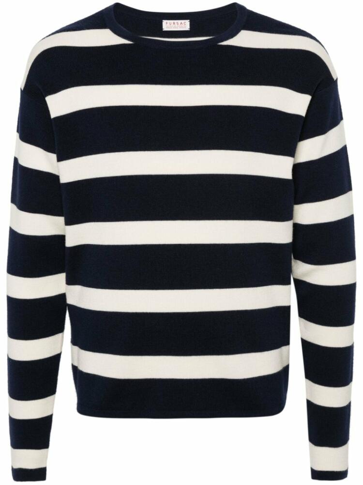 FURSAC striped crew-neck jumper - Blue Cover