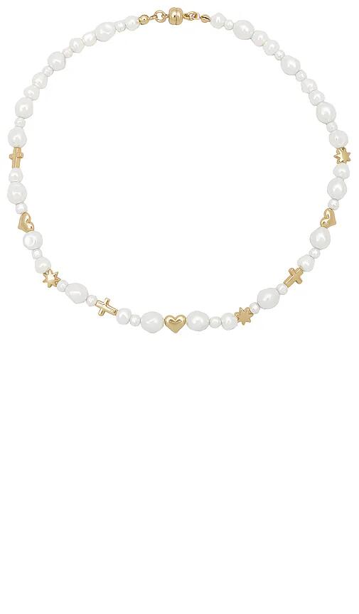 Luv AJ The Etoile Pearl Stud Necklace in White Cover