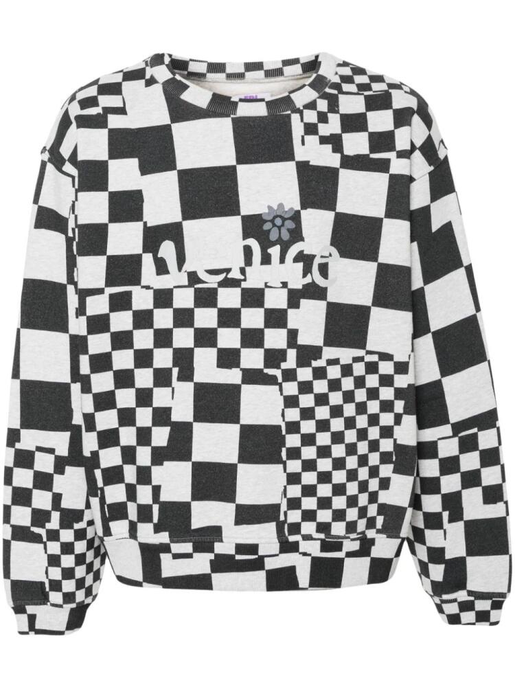 ERL logo-print checked sweatshirt - Black Cover