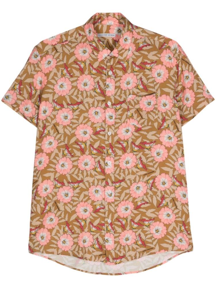 Daniele Alessandrini floral-print short-sleeve shirt - Brown Cover