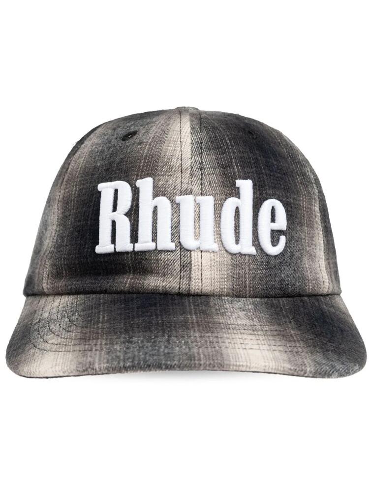 RHUDE embroidered-logo cotton cap - Grey Cover