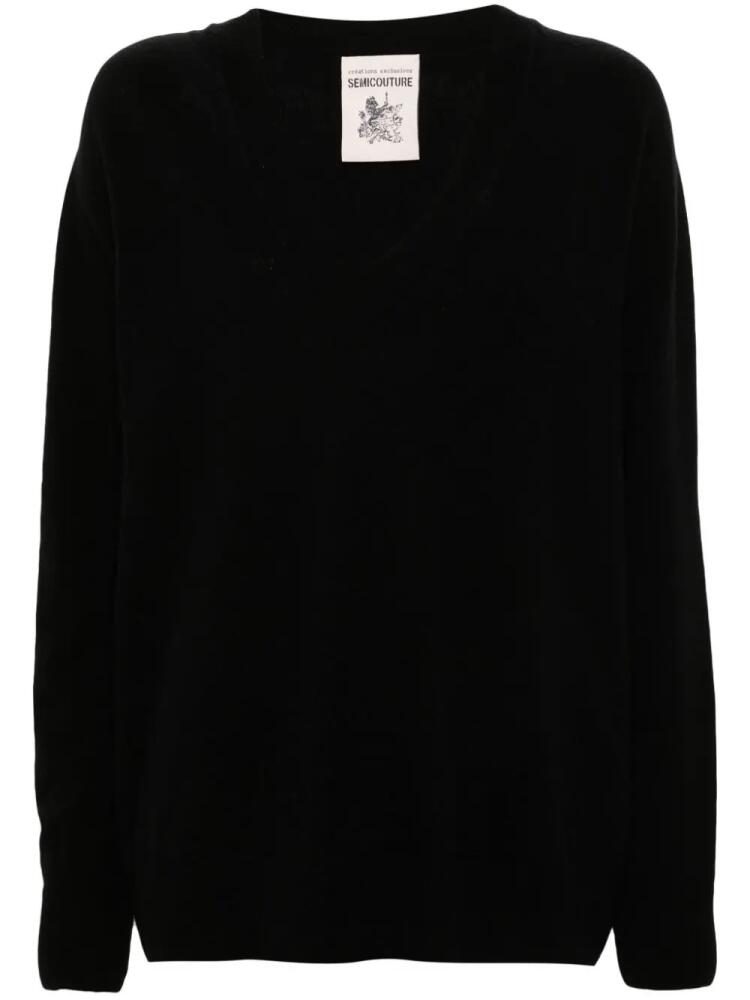 Semicouture V-neck jumper - Black Cover