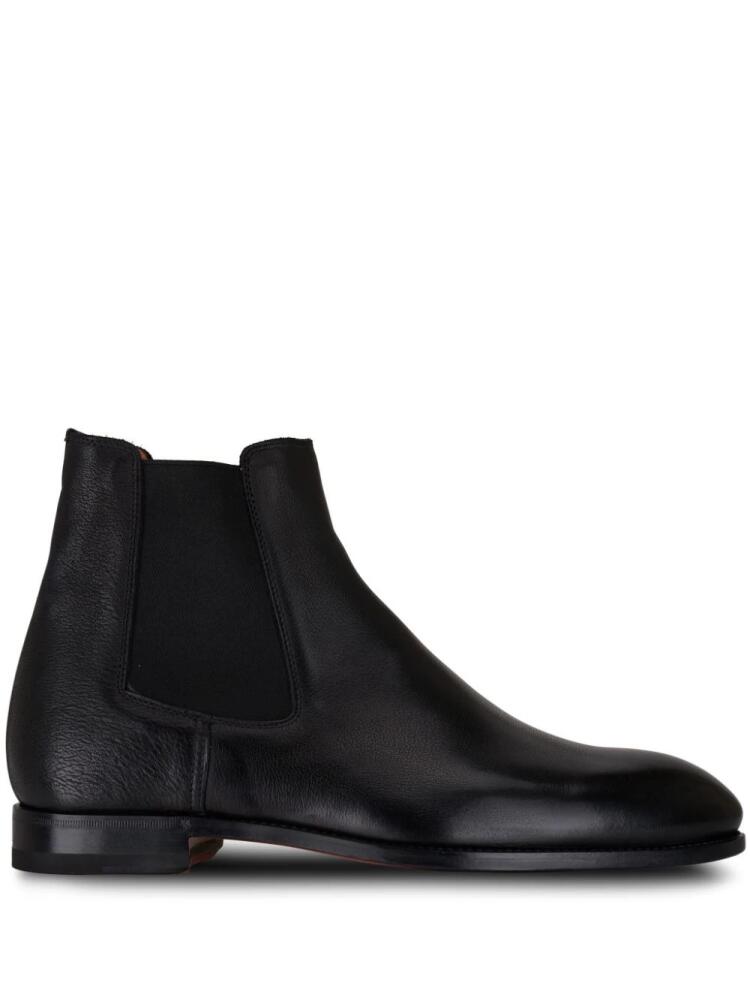 Bontoni almond-toe leather boots - Black Cover