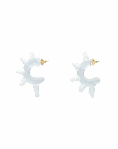 Levens Jewels Stalagmite Hoops White Woman Earrings White Borosilicate glass, Brass Cover