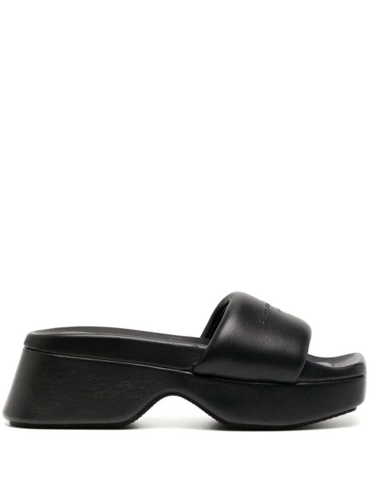 Alexander Wang Float logo-debossed platform slides - Black Cover