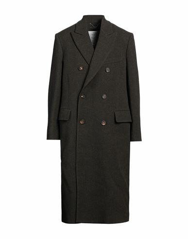 Golden Goose Man Coat Dark brown Virgin Wool Cover