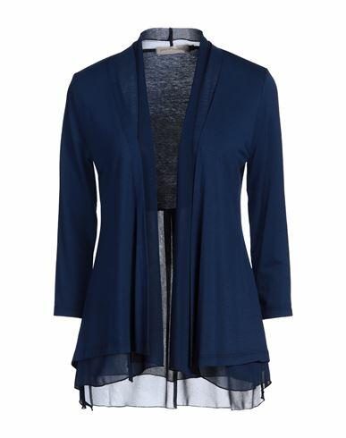 Rinascimento Woman Cardigan Midnight blue Viscose, Polyester, Polyamide, Elastane Cover