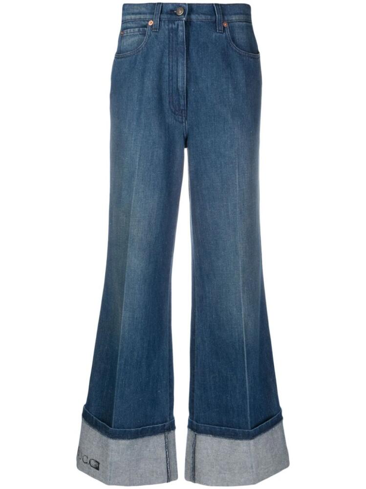 Gucci high-rise wide-leg jeans - Blue Cover