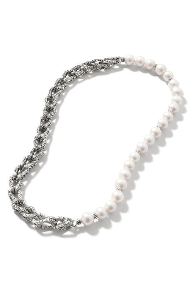 John Hardy Asli Link Chain & Pearl Necklace in White Cover