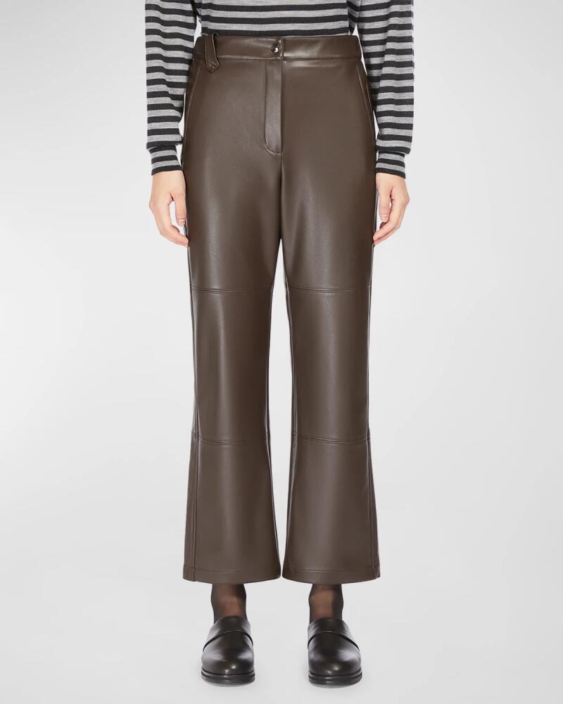 Max Mara Leisure Struzzo Cropped Faux Leather Pants Cover