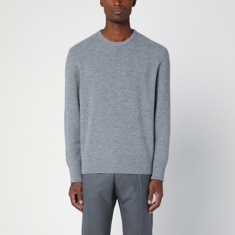 Thom Browne Grey wool sweater with tricolour detail Cover