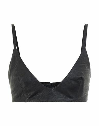 8 By Yoox Bralette Top Woman Top Black Polyurethane, Viscose Cover