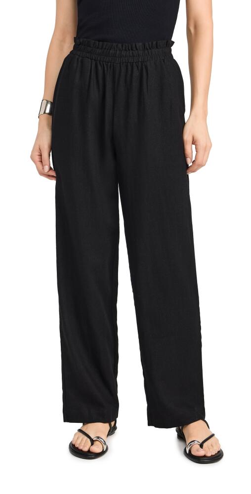 LNA Declan Linen Elastic Waist Pants Black Cover