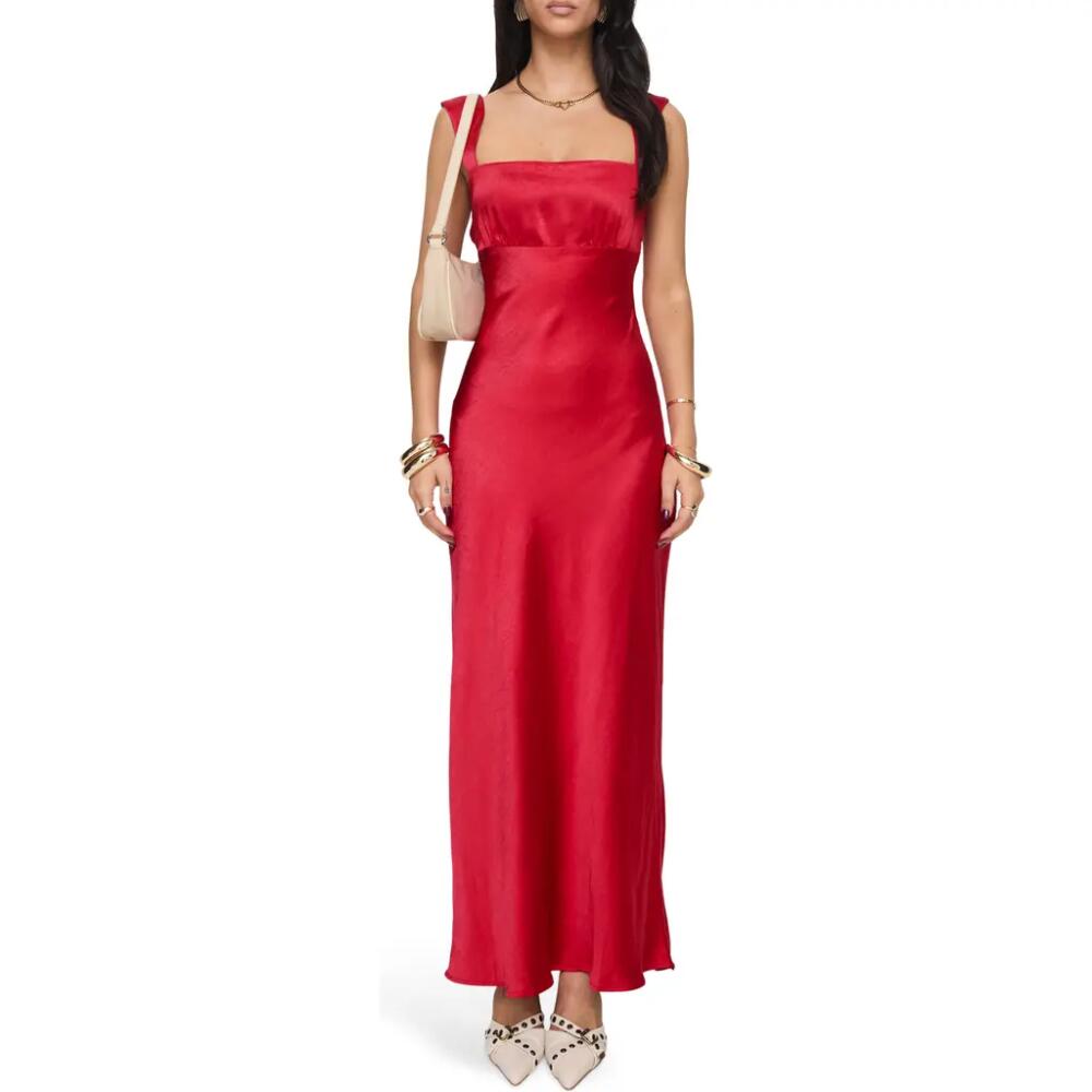 Princess Polly Radioactive Bias Cut Satin Maxi Dress in Red Cover