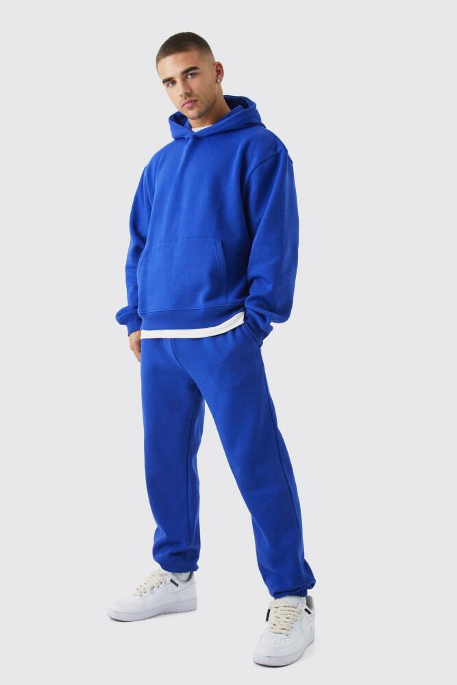 boohoo Mens Oversized Boxy Hooded Tracksuit - Blue Cover