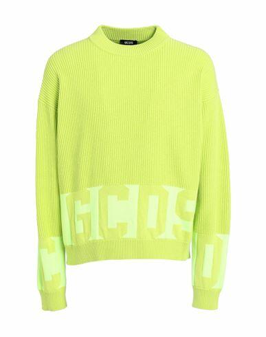 Gcds Man Sweater Acid green Cotton, Acrylic Cover