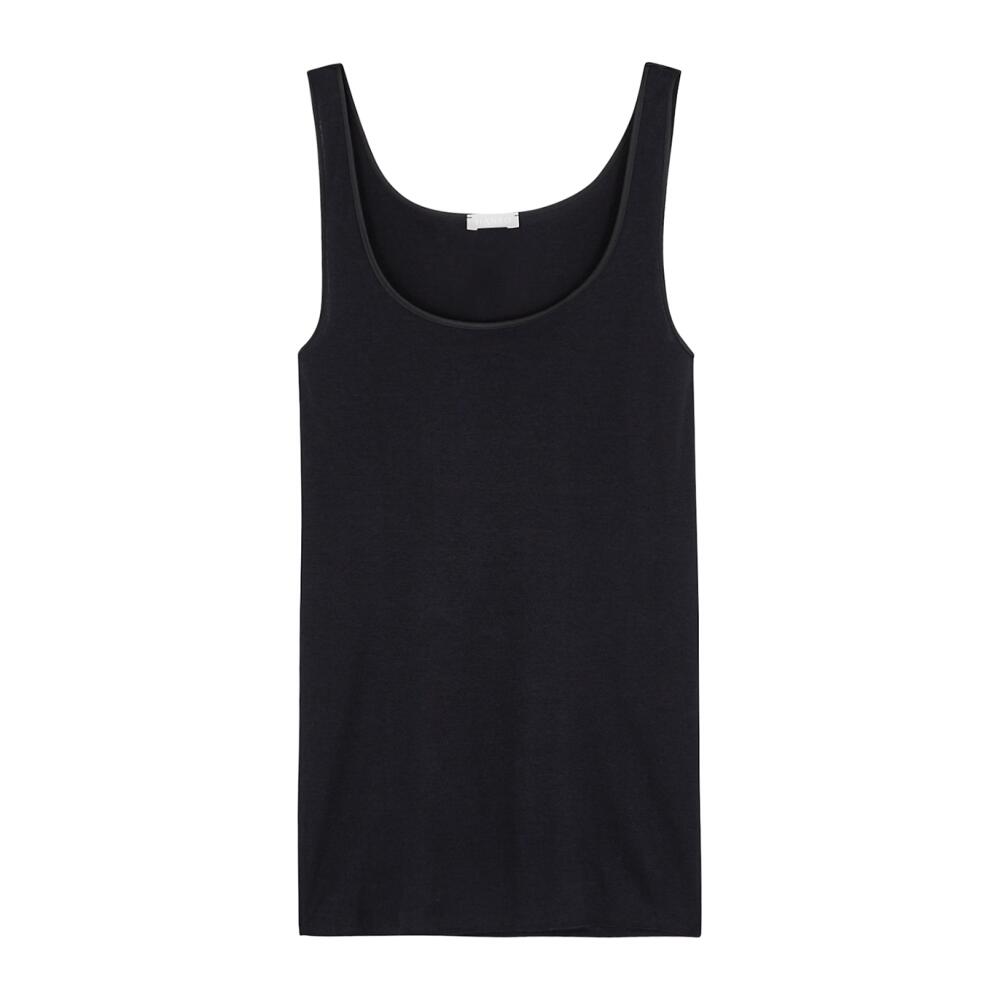 Hanro Seamless Cotton Tank - Black Cover