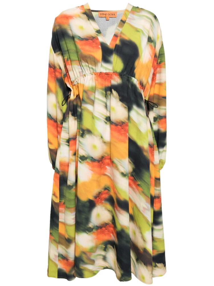 Stine Goya Veroma abstract-floral midi dress - Multicolour Cover