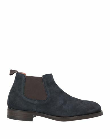 Andrea Ventura Firenze Man Ankle boots Navy blue Soft Leather Cover