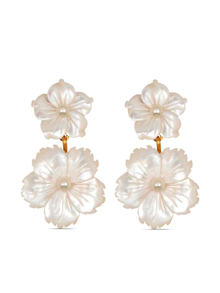 Jennifer Behr Tibby floral drop earrings - Neutrals Cover