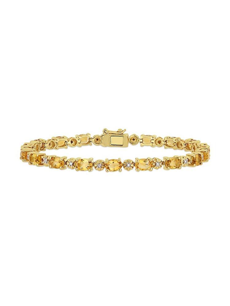 Sonatina Women's Sterling Silver, Citrine & Diamond Tennis Bracelet Cover