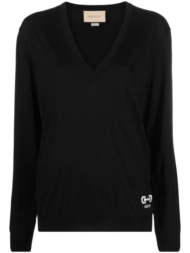 Gucci V-neck wool jumper - Black Cover