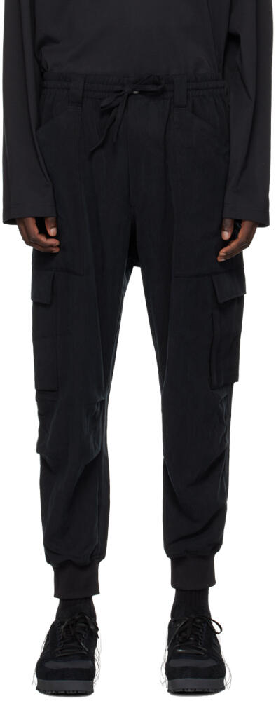 Y-3 Black Loose-Fit Cargo Pants Cover