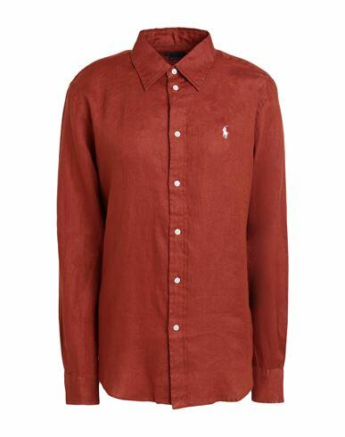 Polo Ralph Lauren Woman Shirt Brick red Linen Cover