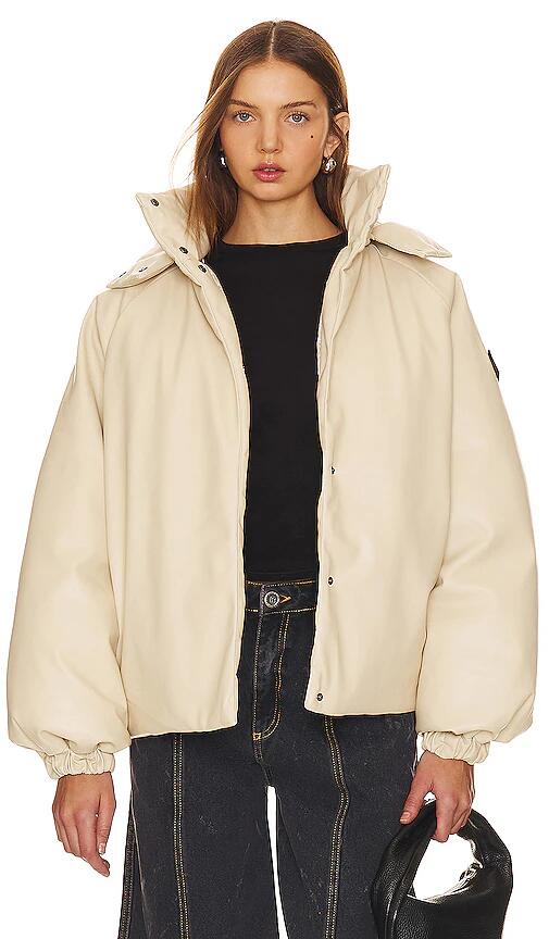 ROTATE SUNDAY Cropped Bomber Jacket in Beige Cover