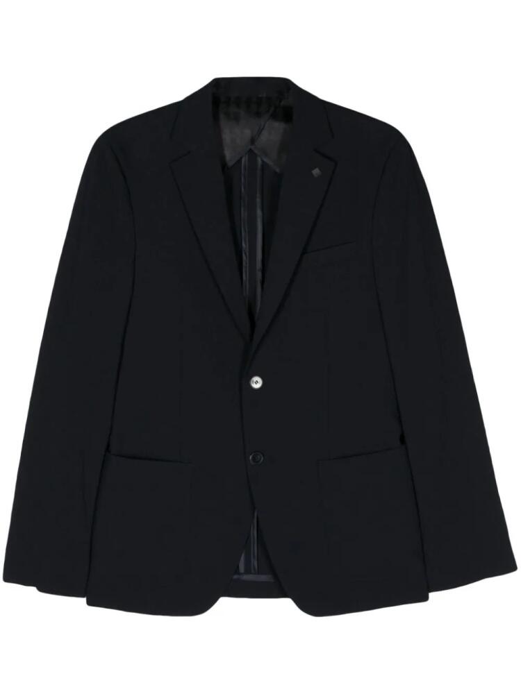 Karl Lagerfeld seersucker single-breasted blazer - Blue Cover