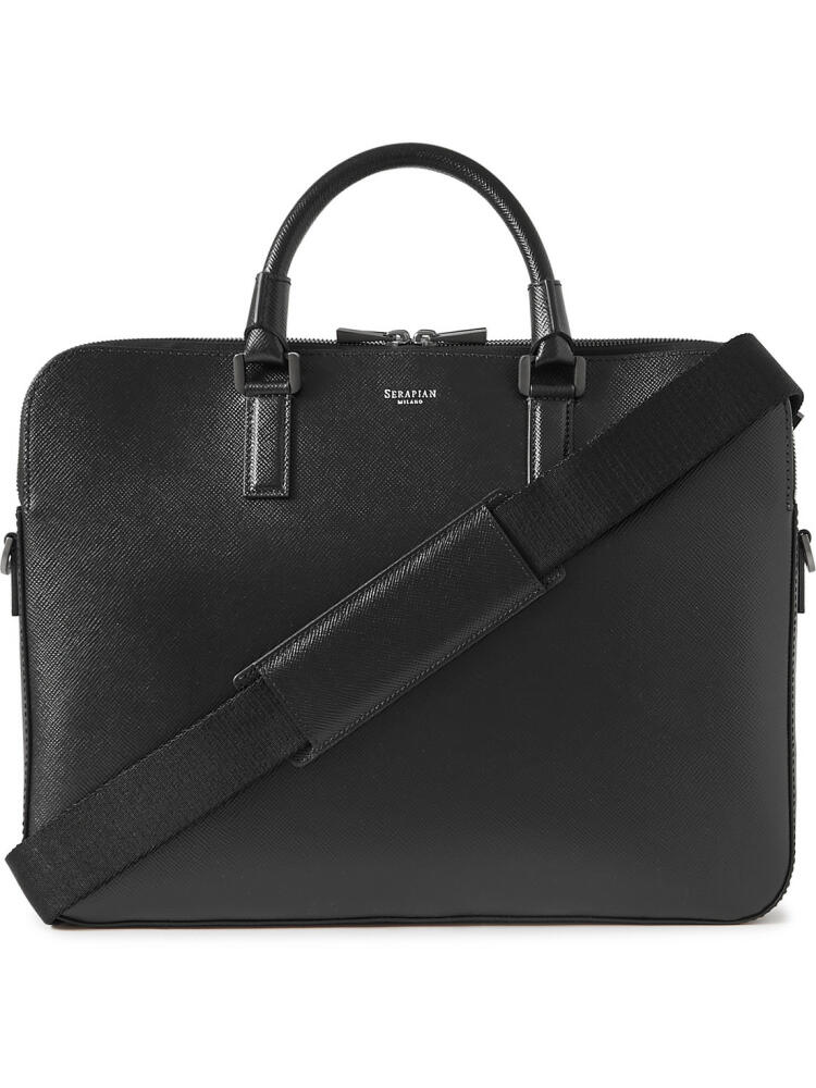 Serapian - Evoluzione Cross-Grain Leather Briefcase - Men - Black Cover