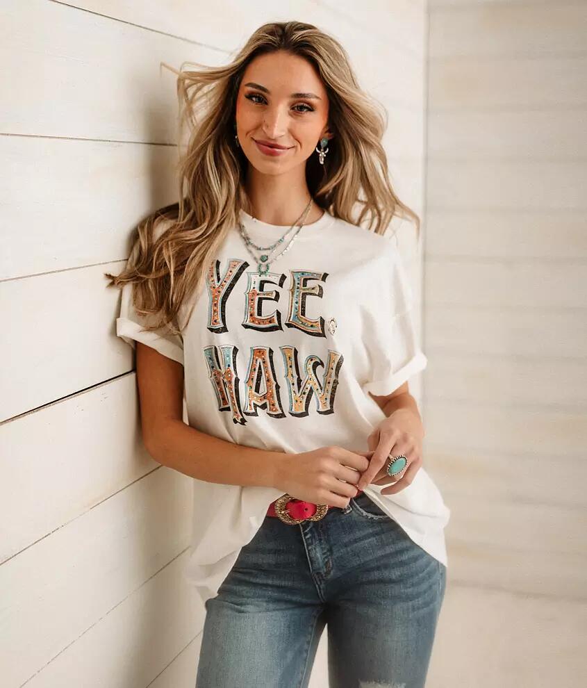 Sterling & Stitch Yeehaw Oversized T-Shirt Cover