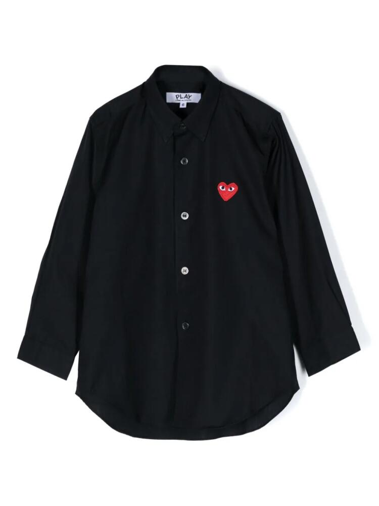 Comme Des Garçons Play heart-embroidered cotton shirt - Black Cover