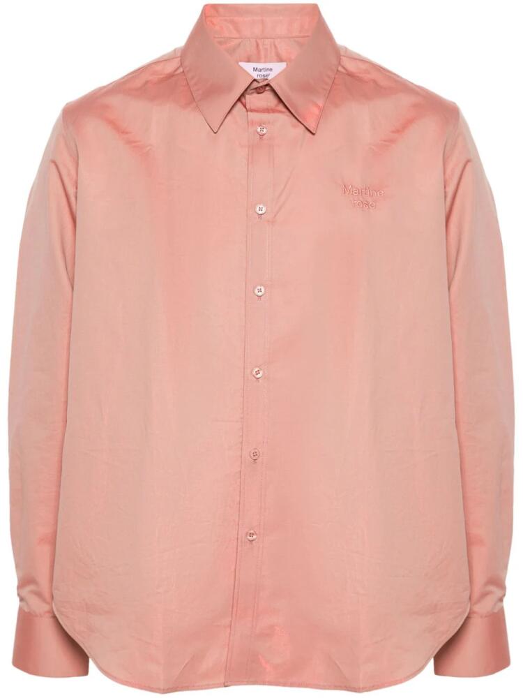 Martine Rose logo-embroidered metallic shirt - Pink Cover