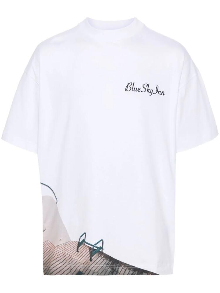 BLUE SKY INN graphic-print cotton T-shirt - White Cover