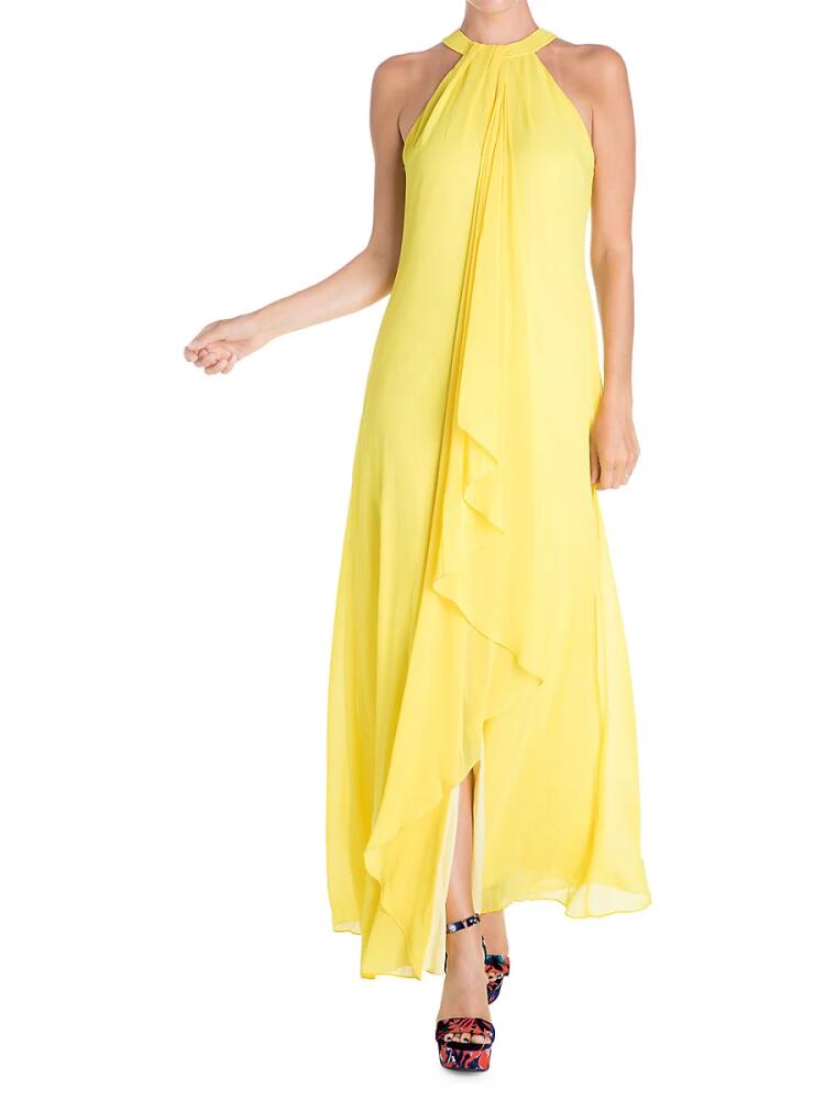 MEGHAN LA Women's Aphrodite Halter Maxi Dress - Yellow Cover