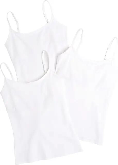 PACT Organic Cotton Shelf Bra Camisole 3-Pack (White) Women's Sleeveless Cover