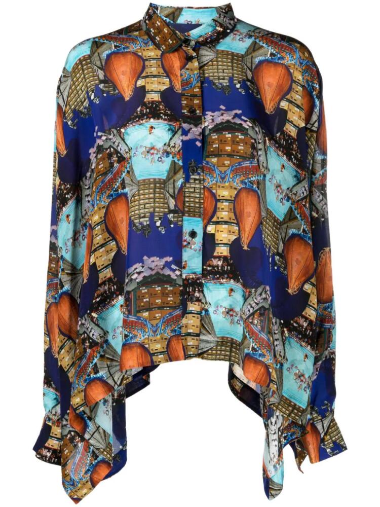 Henrik Vibskov Square collage-print shirt - Blue Cover