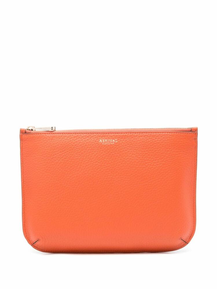 Aspinal Of London large Ella leather make up bag - Orange Cover