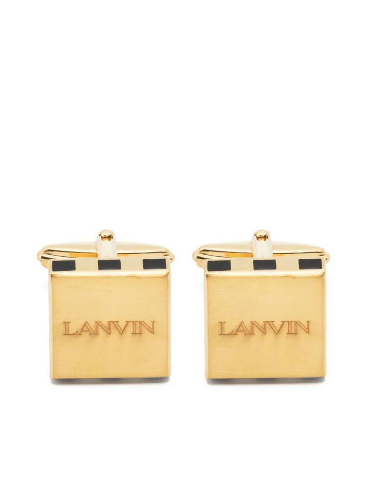 Lanvin logo-engraved gold-plated cufflinks Cover