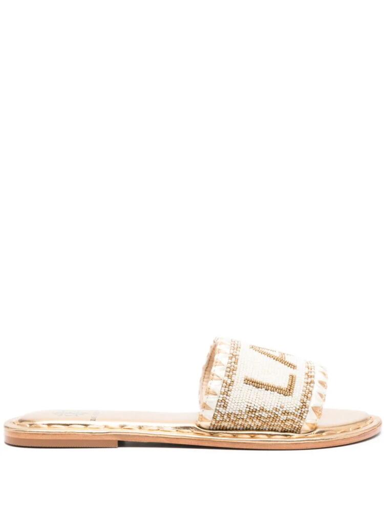 DE SIENA SHOES bead-embellished leather sandals - Gold Cover