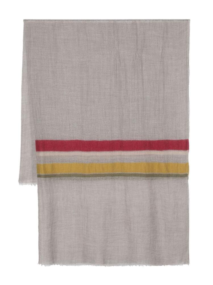 Frenckenberger striped mélange cashmere scarf - Neutrals Cover