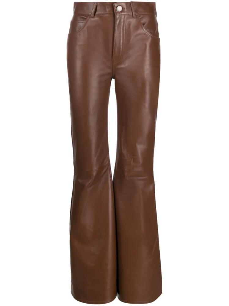 Chloé flared leather trousers - Brown Cover