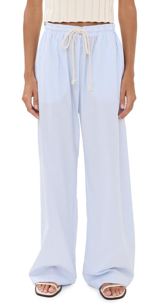 perfectwhitetee Andi Cotton Poplin Pants Pinstripe Cover