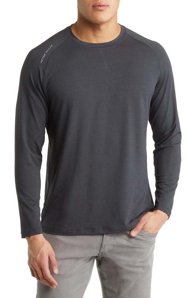 Peter Millar Aurora Long Sleeve Performance T-Shirt in Black Cover